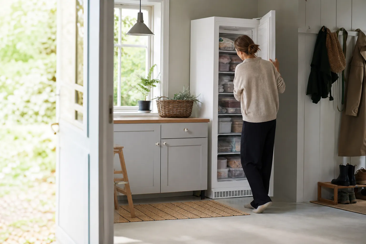 Installation av ett nytt frysskåp i köket